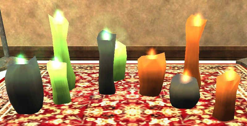 Bougies vertes et noires PNJ Luminaire 0SP 0