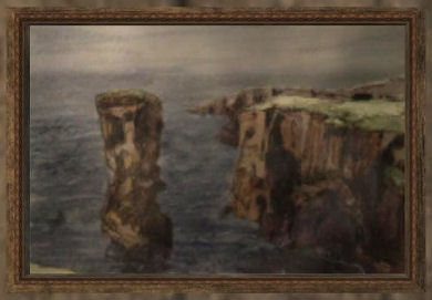 Oil painting of a sea shore cliff Tier 4 Tableau   200SP 37