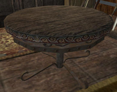 Petite table ornée en tek Tier 5 Table 55SP 43