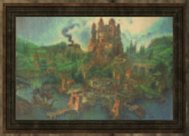 Oil painting of a stone castle Tier 5 Tableau 300SP 46